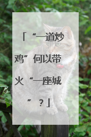 “一道炒鸡”何以带火“一座城”？
